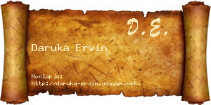 Daruka Ervin névjegykártya