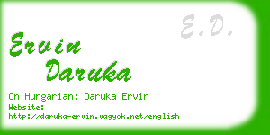 ervin daruka business card